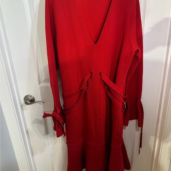 Jonathan Simkhai Dresses & Skirts - Jonathan Simkhai Vibrant Red Long Sleeve Dress Elegant Holiday